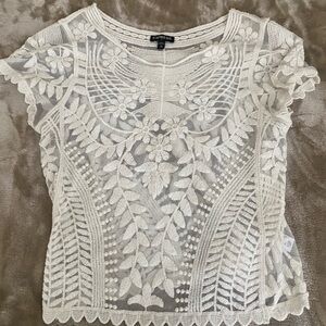 Express Floral Embroidery Lace Top